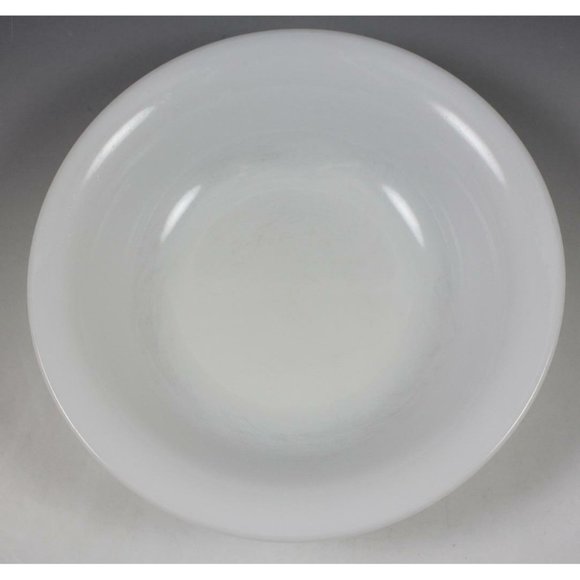 Vintage Crown Corning Opaque White Glass Serving Bowl 9 1/2" Flanged Rim USA - Picture 2 of 6